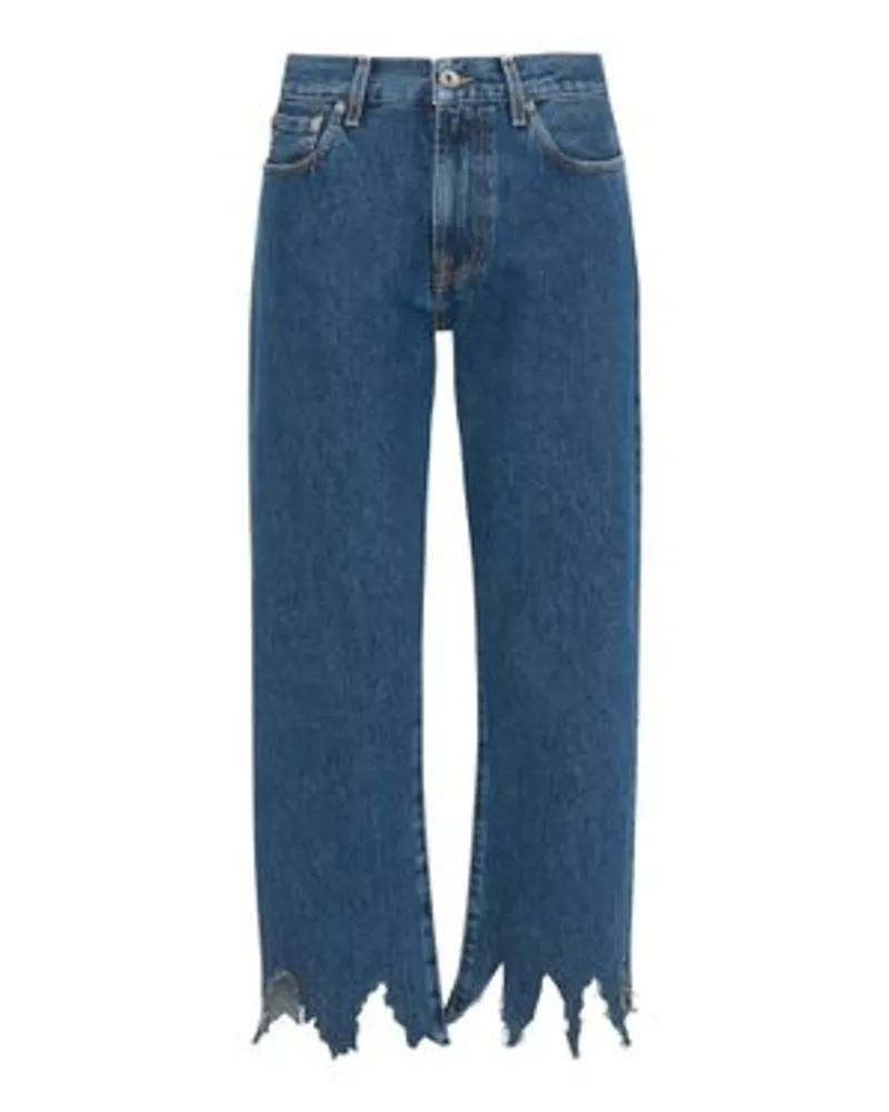 J.W.Anderson Cropped Jeans mit Laser-Cuts Navy