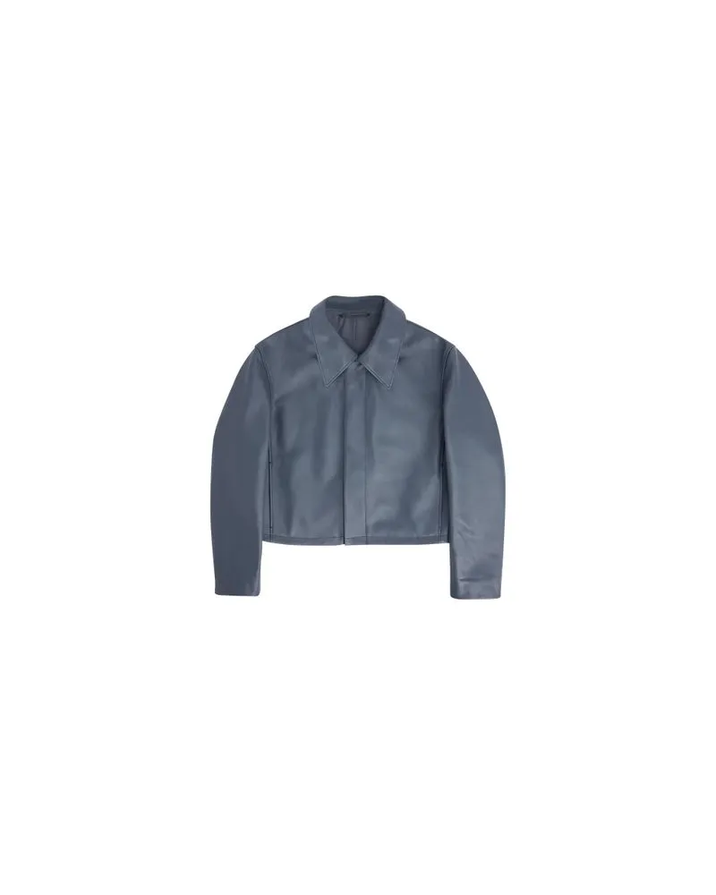 Christophe Lemaire Square cropped jacket Blue