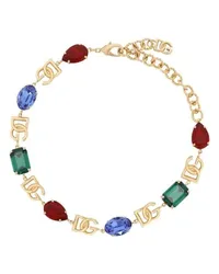 Dolce & Gabbana Choker mit Logo und Kristallen Multicolor