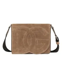 Dolce & Gabbana Mittelgroße Umhängetasche DG Logo Bag Brown