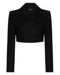 Dolce & Gabbana Kurze zweireihige Twilljacke Black