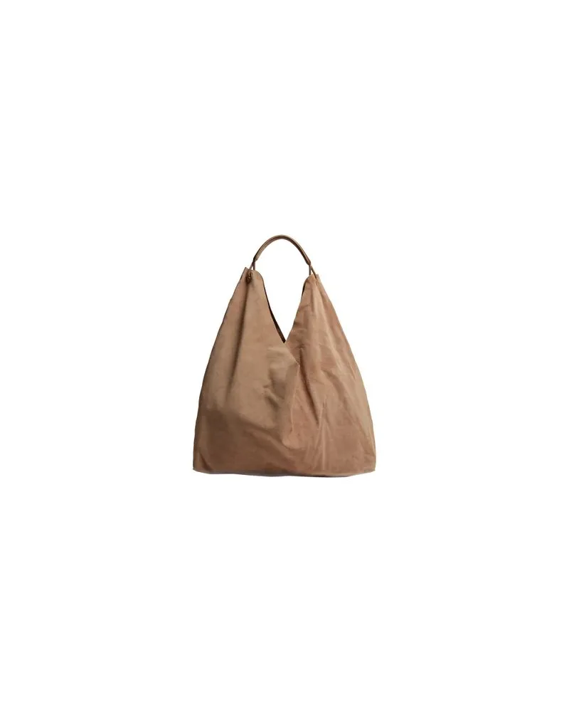 The Row Bindle Three bag in suede Beige