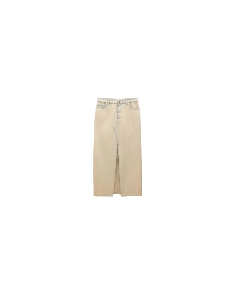 Filippa K Langer Jeansrock mit Schlitz Beige