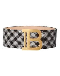 Balmain Bestickter Gürtel Vichy B-Belt Black