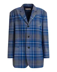 Marni Jacke in Oversize-Passform mit Karomuster Blue