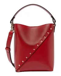 Valentino Garavani Kleine Bucket-Bag Rockstud Wispy Red