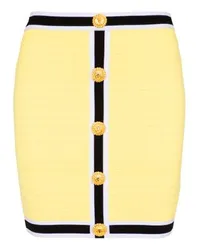 Balmain Kurzer Strickrock mit Knöpfen Yellow