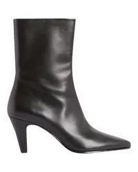 Claudie Pierlot Schwarze Leder-Stiefeletten Black