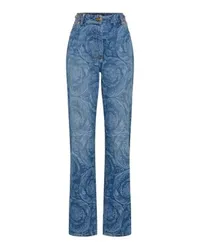 Versace Stone Wash Denim-Hose mit Laser-Cuts Blue