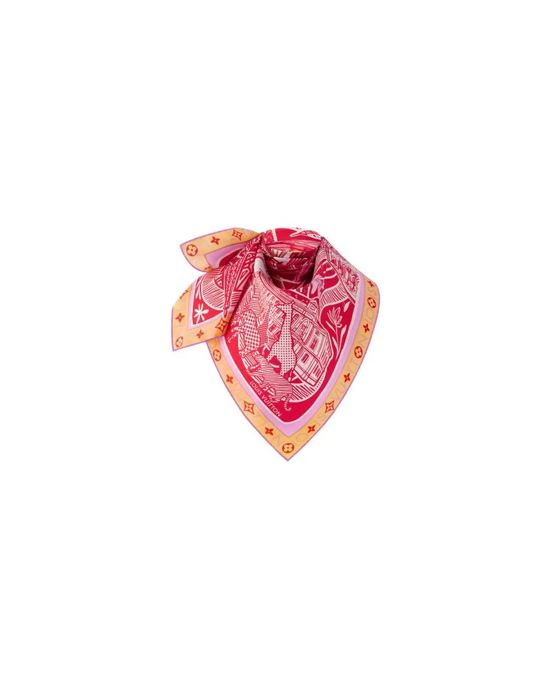 Louis Vuitton Jardin Des Plantes Carré 90 Pink