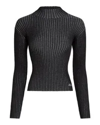 Karl Lagerfeld Lurex-Pullover mit Stehkragen Black