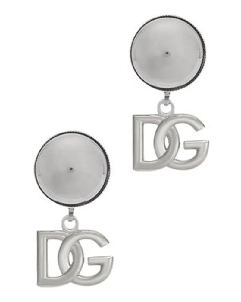 Dolce & Gabbana Ohrclips mit DG-Logo Silver