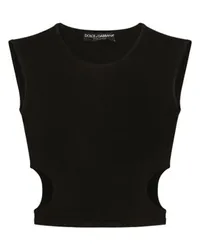 Dolce & Gabbana Viskose-Top mit seitlichen Cut-outs Black