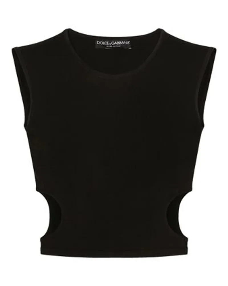 Dolce & Gabbana Viskose-Top mit seitlichen Cut-outs Black