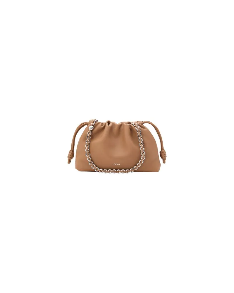 Loewe Mittelgroße Flamenco Purse aus Leder Brown