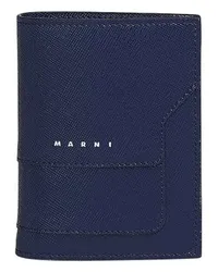 Marni Brieftasche mit zwei Klappfächern Blue