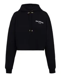 Balmain Beflockter Hoodie Balmain Paris Black