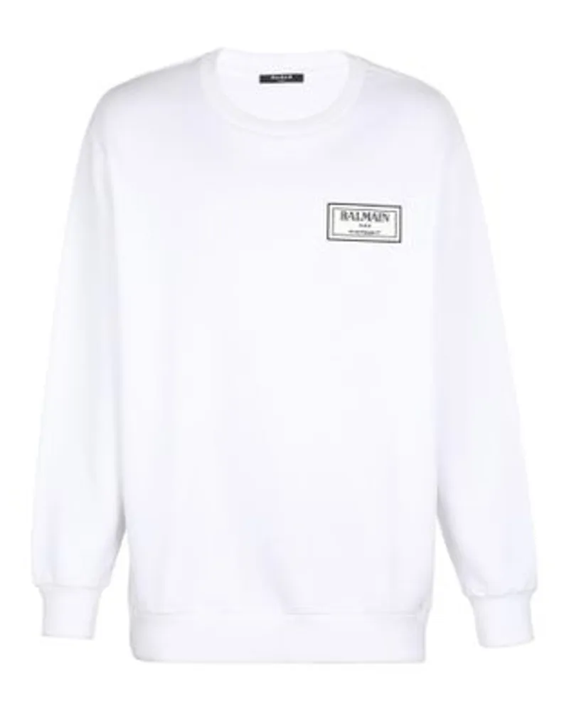 Balmain Sweatshirt mit Emblem White