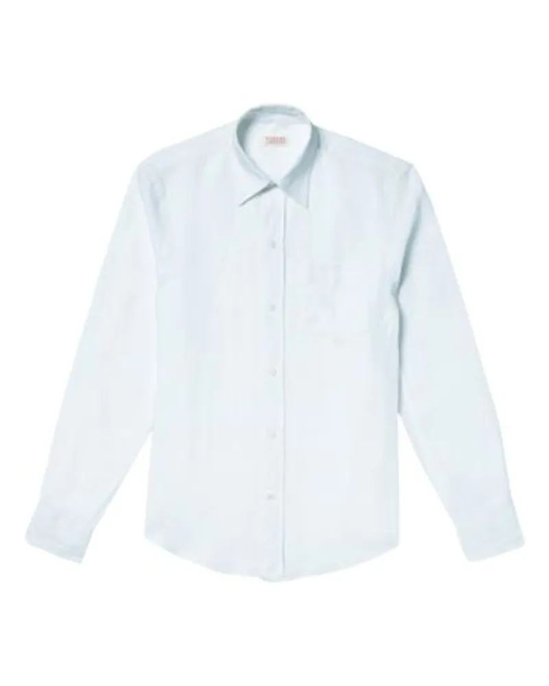 FURSAC Leinenhemd mit Schwalbenkragen White