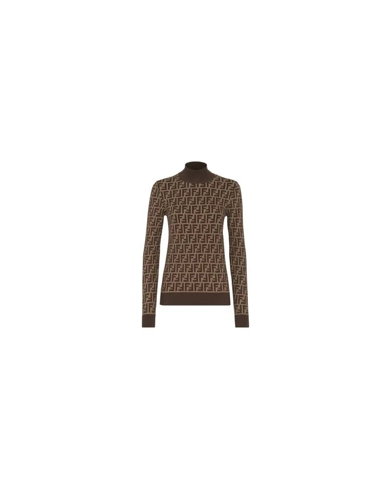 Fendi Pullover mit Stehkragen Brown