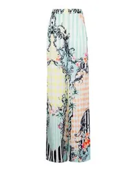 Balmain Hose Palazzo mit Barock-Printmotiv Multicolor