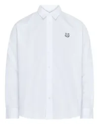 Kitsuné Casual Hemd mit markantem Fuchs-Logo White