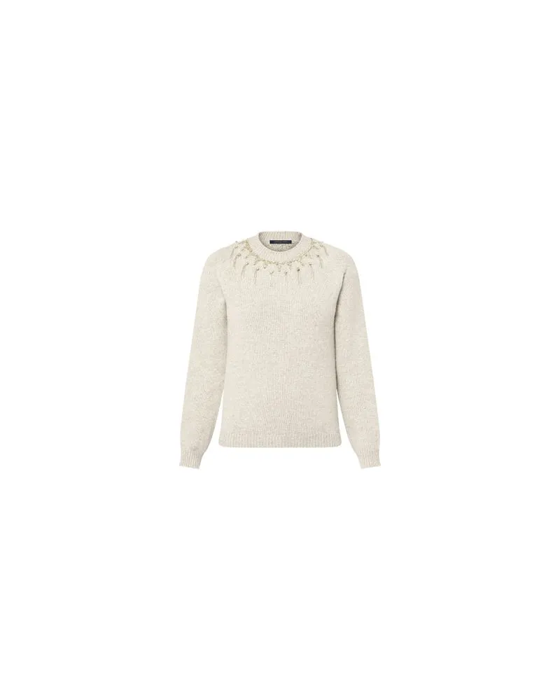 Louis Vuitton Pullover mit Stickerei und Quasten Beige