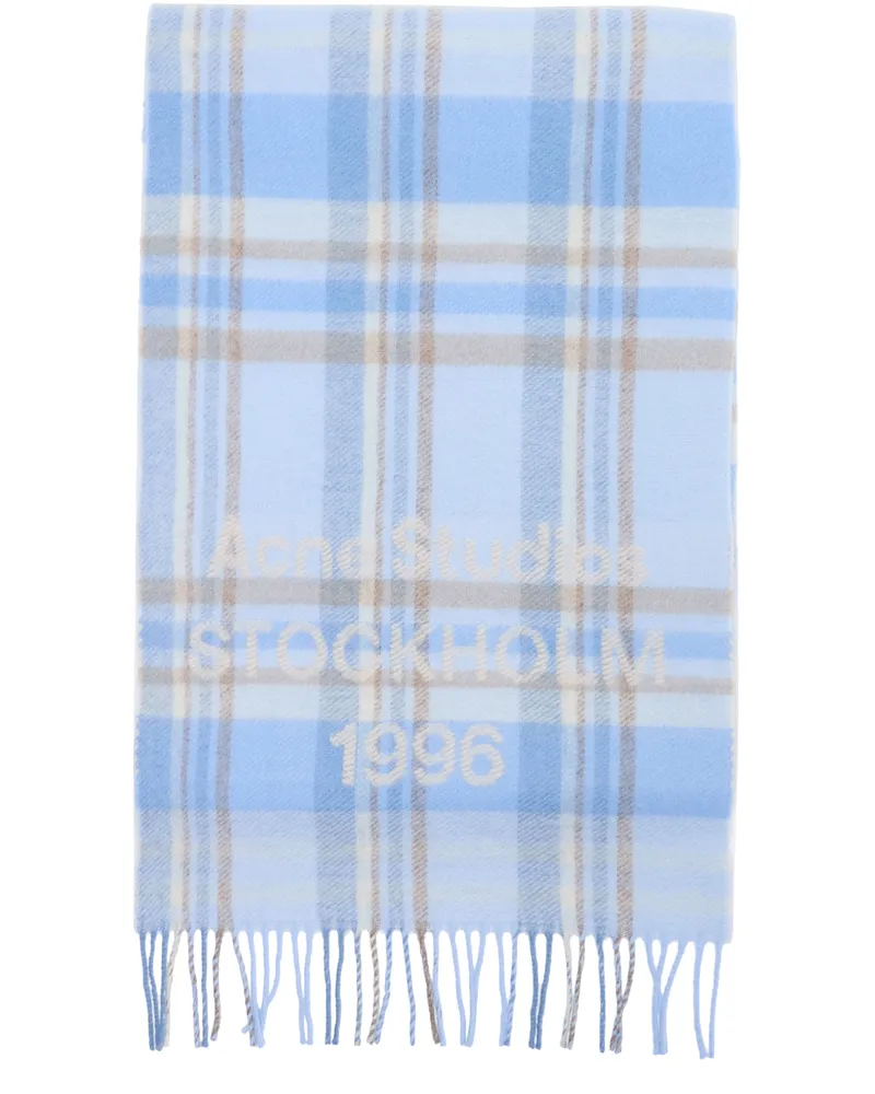 Acne Studios Schal mit Karo-Logo Blue
