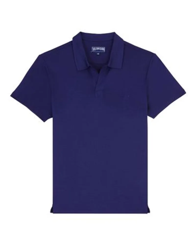 Vilebrequin Einfarbiges Poloshirt Blue