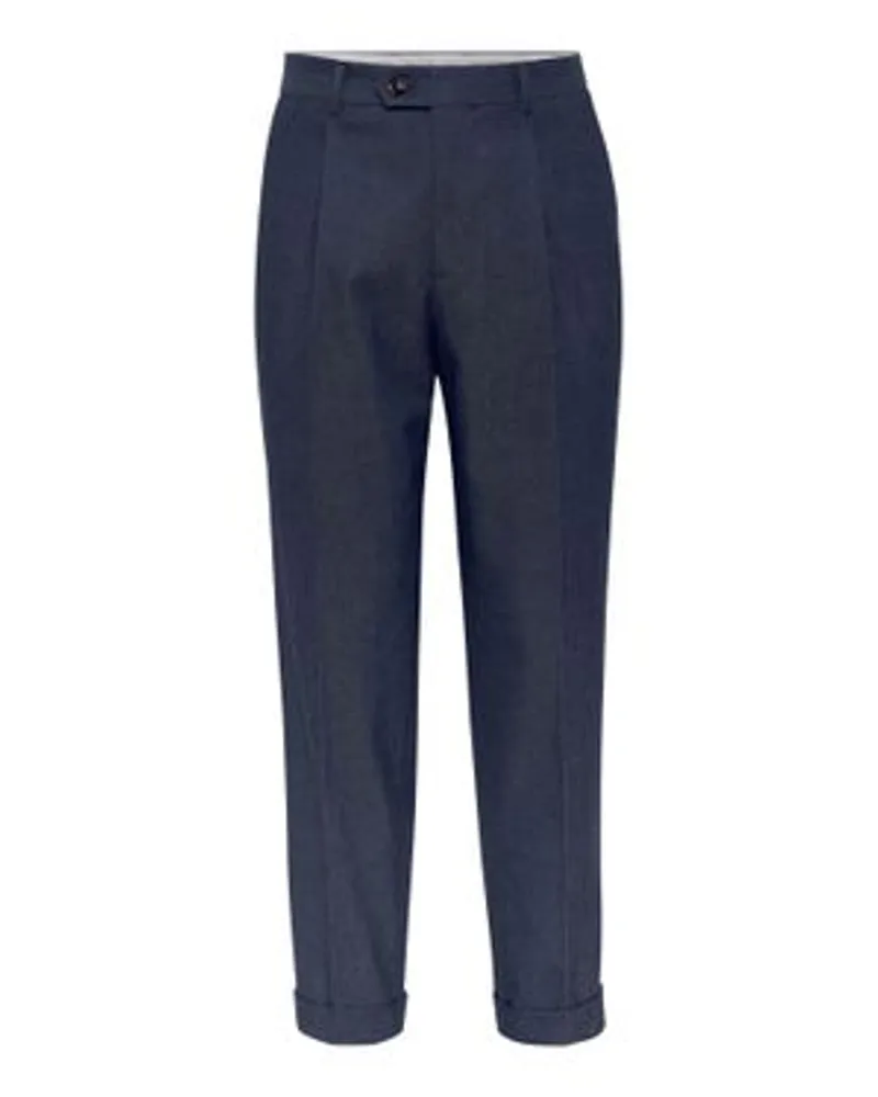 Brunello Cucinelli Hose in Leisure Fit mit Bundfalten Blue