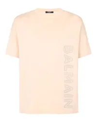 Balmain T-Shirt mit Balmain-Prägung Beige