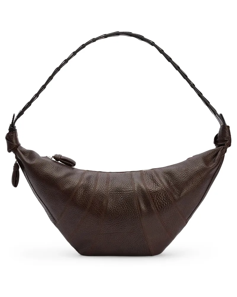 Christophe Lemaire Große Halbmondtasche mit gewebtem Chevron-Muster 