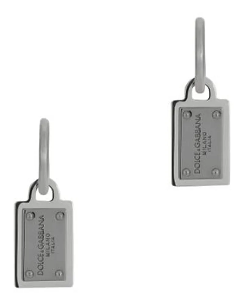 Dolce & Gabbana Ohrringe mit Logo-Tag Dolce&Gabbana Silver