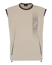 Fendi T-Shirt mit schmaler Passform Beige