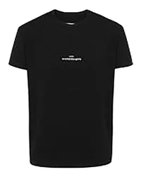 Maison Margiela T-Shirt mit verzerrtem Logo Black