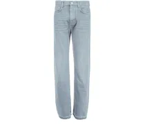Released Hem Straight-Leg-Jeans mit ausgefransten Kanten