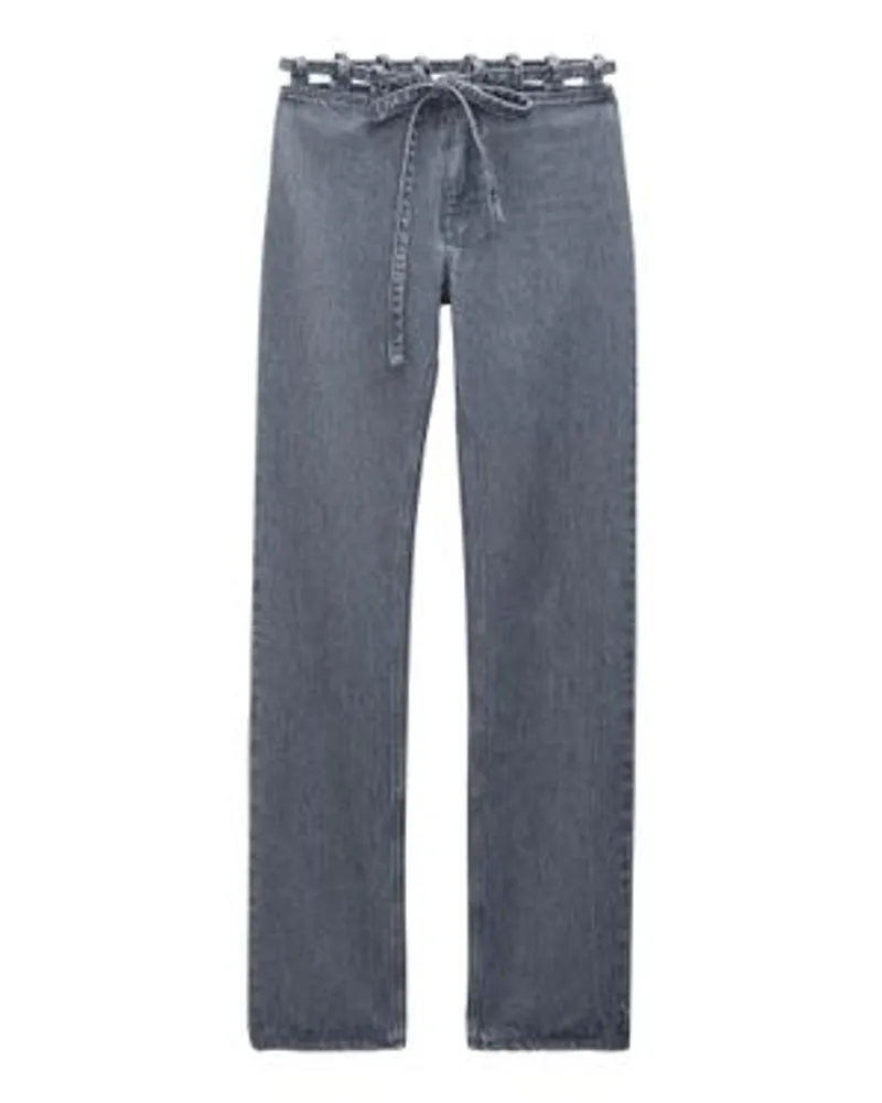 Filippa K Jeans mit Band-Detail in der Taille Grey