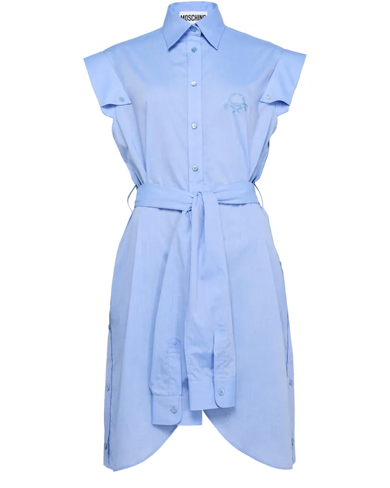 Moschino Hemdblusenkleid mit Gürtel aus Baumwoll-Popeline 