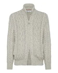 Brunello Cucinelli Cardigan in Zopfstrick Beige