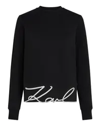 Karl Lagerfeld Sweatshirt mit Karl-Signatur am Saum Black