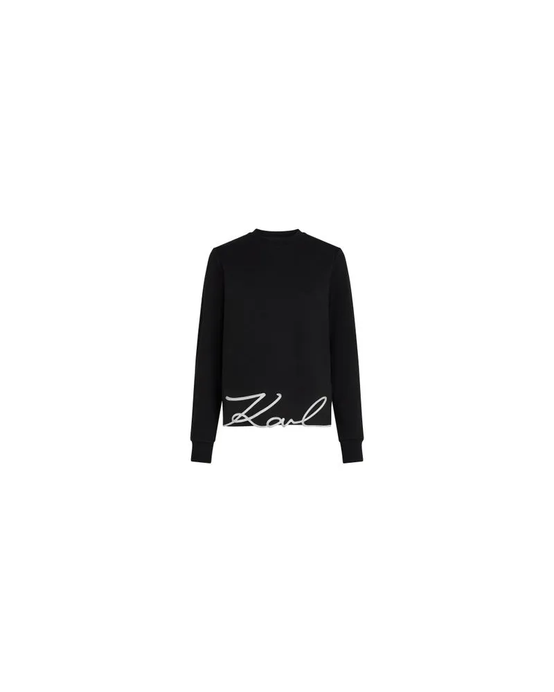 Karl Lagerfeld Sweatshirt mit Karl-Signatur am Saum Black