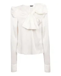 Balmain Top mit großer Schleife White