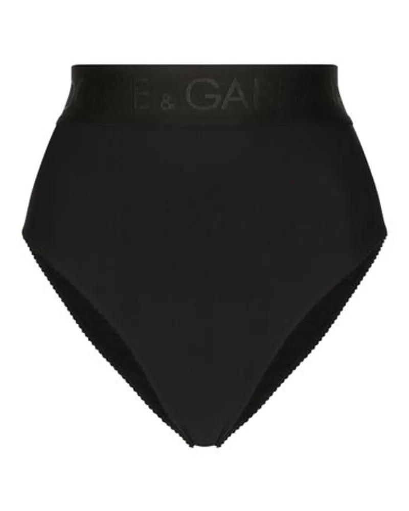 Dolce & Gabbana Jersey Slips Mit Hoher Taille Black