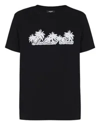 Balmain Bedrucktes T-Shirt mit Palmenmotiv Balmain Signature Black