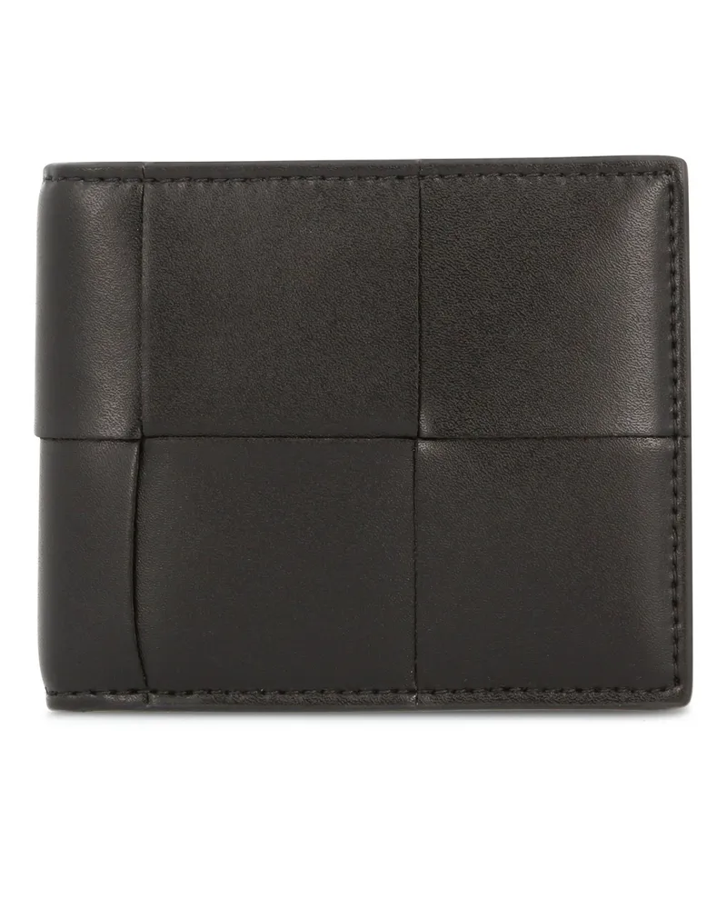 Bottega Veneta Brieftasche mit zwei Klappfächern Cassette Black