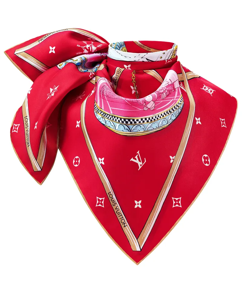 Louis Vuitton Xmas Vivienne Carré 90 Red