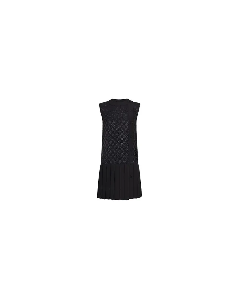 Louis Vuitton Gerade geschnittenes Minikleid in Monogram-Jacquardgewebe Black