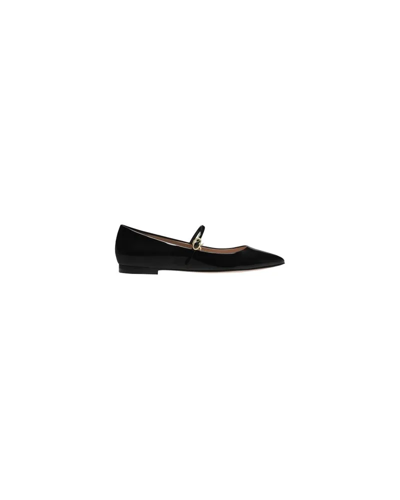 Gianvito Rossi Ballett-Flach Ribbon Jane Black