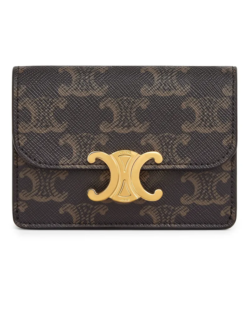 Celine Kartenetui Triomphe aus Triomphe-Canvas Brown