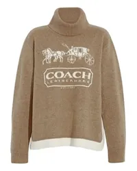 Coach Pullover Pferd und Kutsche mit Colour Block Beige